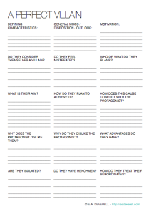 Antagonist worksheet