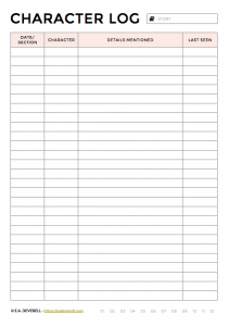 Character Log - How to Keep Track of Characters