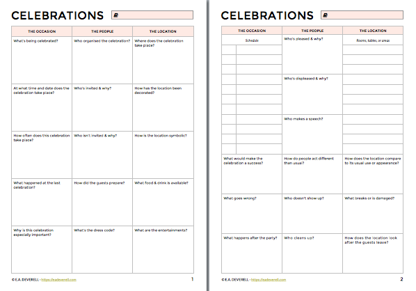 How to Write a Celebration, Party or Feast