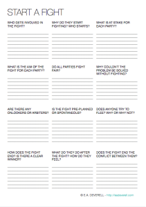 Fight Scene Worksheet