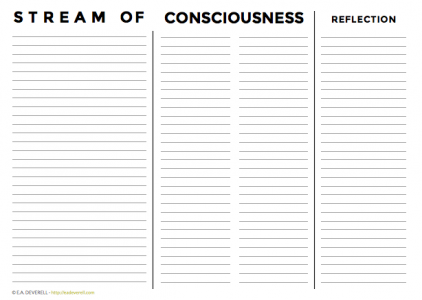 Stream of consciousness worksheet