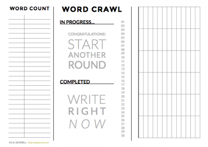 NaNoWriMo Worksheet - word crawl