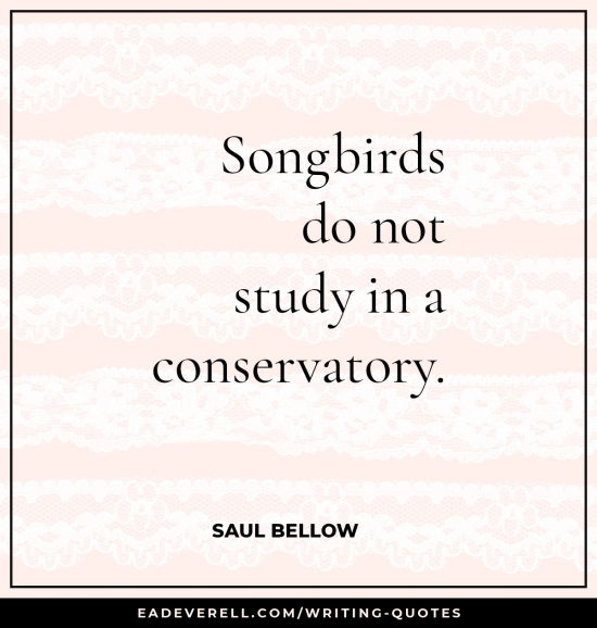 Songbirds do not study in a conservatory. - Saul Bellow