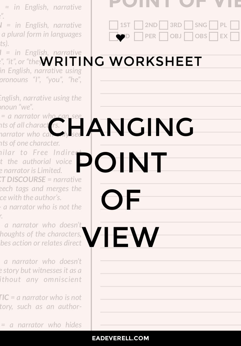 point of view creative writing activity Point of View Writing Worksheet