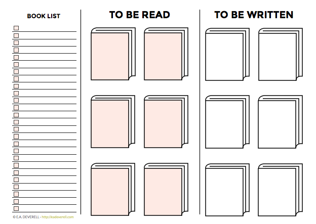 TBR book list for bullet journals & traveler's journals.