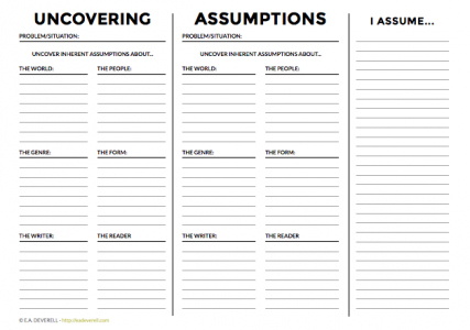 Writing worksheet - Uncovering Assumptions