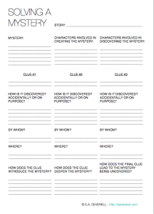 Solving a Mystery (Writing Worksheet Wednesday)