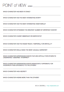 Creative Writing Worksheet - POV