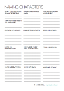 Character Interview A Worksheet For Beginners Writing