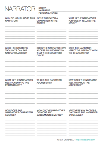 Narrator Worksheet
